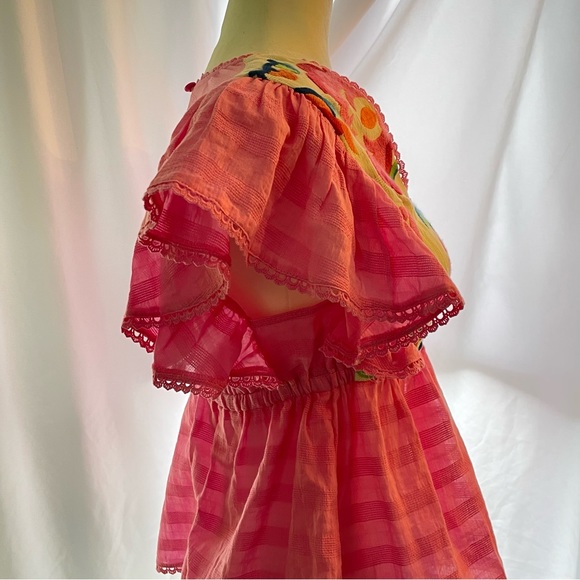 Anthropologie - Plenty by Tracy Reese Embroidered Babydoll Blouse - Size M - Picture 5 of 9